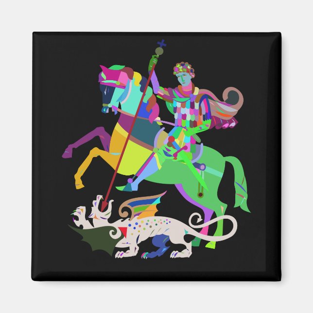 Imã Art Deco Rua George the Dragon Slayer (Frente)