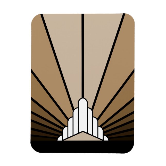Ímã Art deco sun em bronzeado (Vertical)