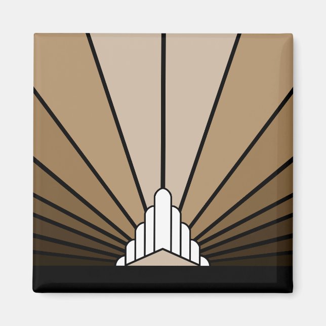 Imã Art deco sun em bronzeado (Frente)