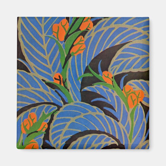 Imã Art Deco Tropical Night - Magnet (Frente)