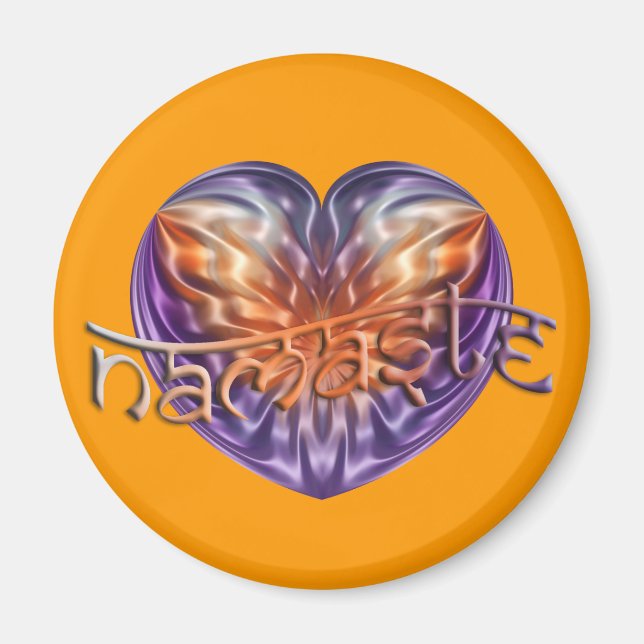 Imã ART Heart NAMASTE | laranja (Frente)