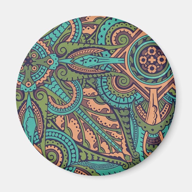 Imã Art nouveau abstrato padrão criador (Frente)