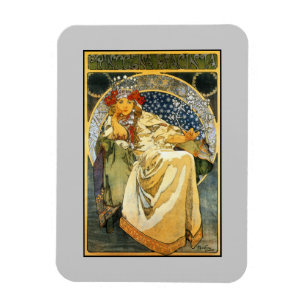 Ímã Art Nouveau Alfons Mucha Princess Hyacinth