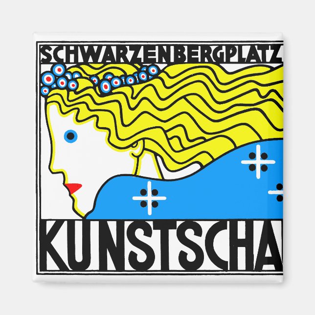 Imã Art Nouveau Art Show Fair Maiden de 1908 (Frente)