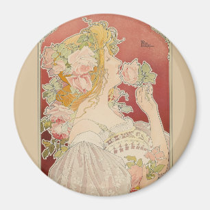 Imã Art Nouveau Belle Époque Senhorita Rosas Livemont