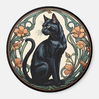 Imã Art Nouveau Black Cat