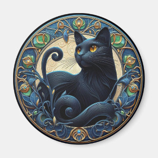 Imã Art Nouveau Black Cat Celnet Magnet