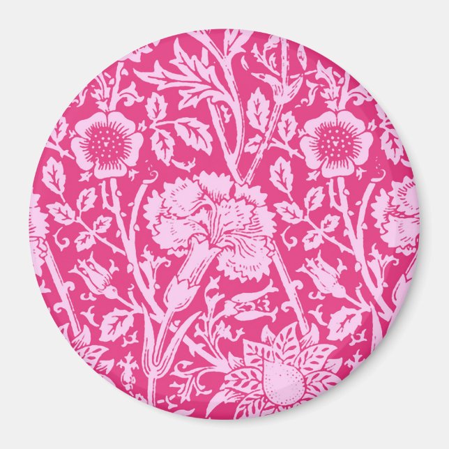 Imã Art Nouveau Carnação Damask, Fuchsia Rosa (Frente)