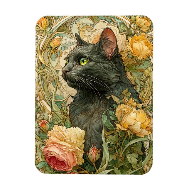 Ímã Art Nouveau Cat (Vertical)