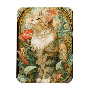 Ímã Art Nouveau Cat