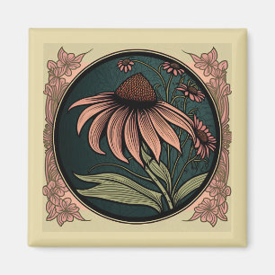 Imã Art Nouveau Coneflower Magnet