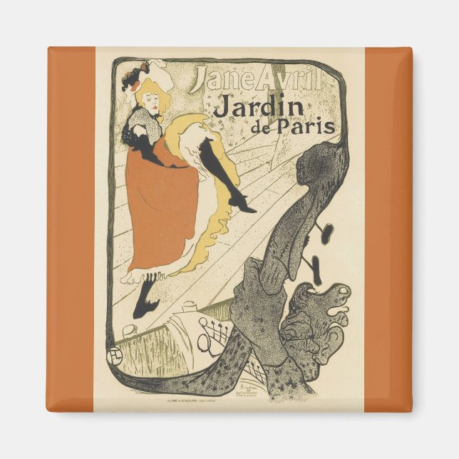 Imã Art Nouveau Dancer Jane Avril por Toulouse Lautrec (Frente)