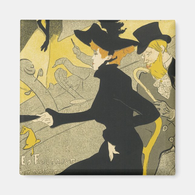 Imã Art Nouveau, Divan Japonês, por Toulouse Lautrec (Frente)