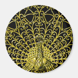 Imã Art Nouveau Dourado Peacock