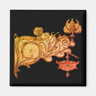 Imã Art nouveau fall scone e teia