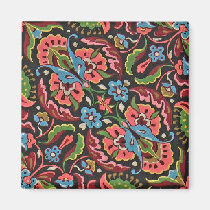 Imã Art nouveau floral Christopher dresser jacquard