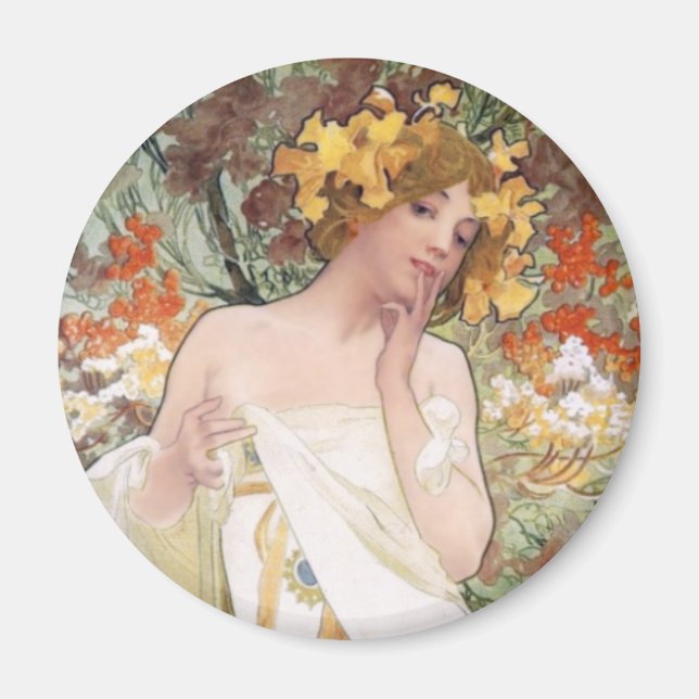 Imã Art Nouveau - Mucha - Anúncio Perfume (Frente)