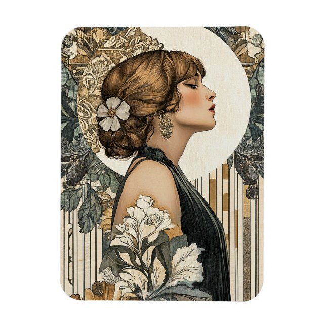 Ímã Art Nouveau Mulher (Vertical)
