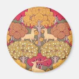 Imã Art nouveau outono caem cervos Verneuil