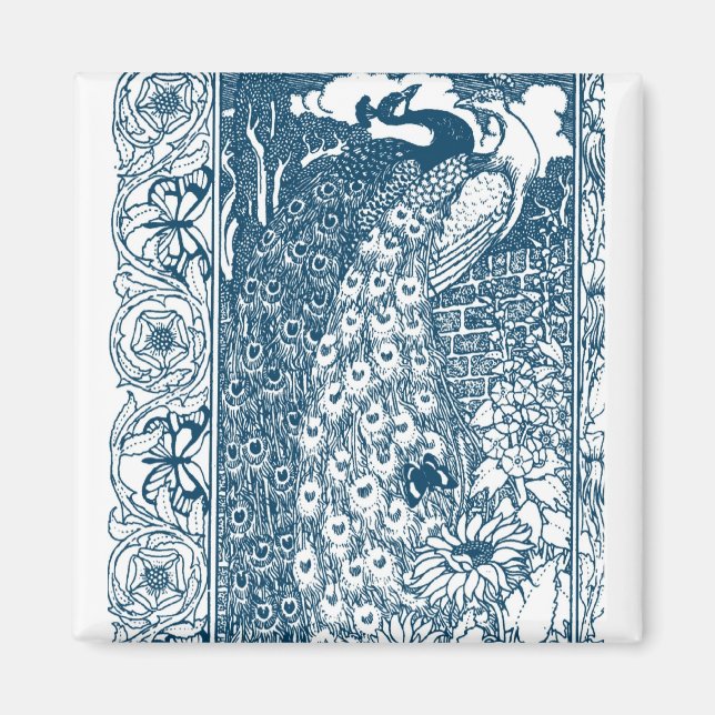 Imã Art Nouveau Peacock (Frente)