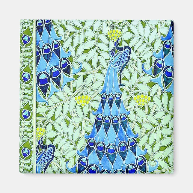 Imã Art Nouveau Peacocks (Frente)