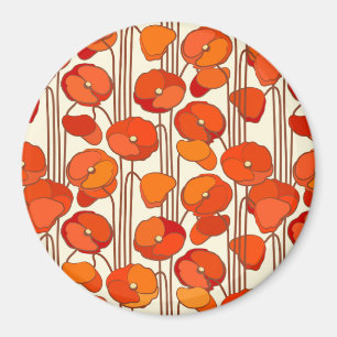Imã Art Nouveau Poppies Magnet