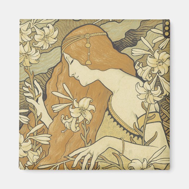 Imã Art Nouveau Poster Magnets (Frente)