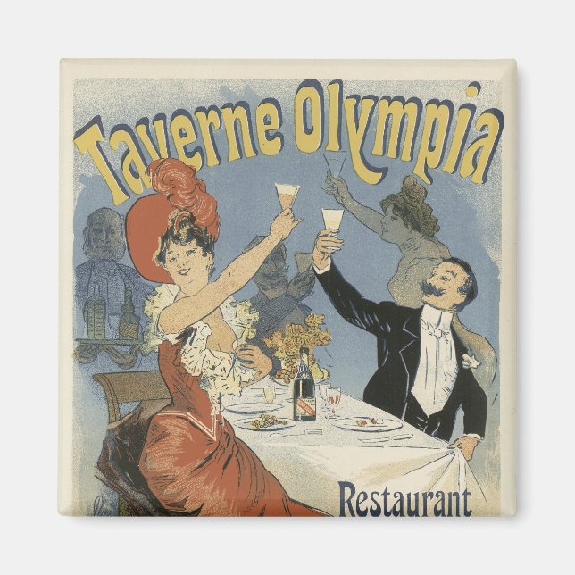 Imã Art Nouveau Poster Magnets - Restaurante (Frente)