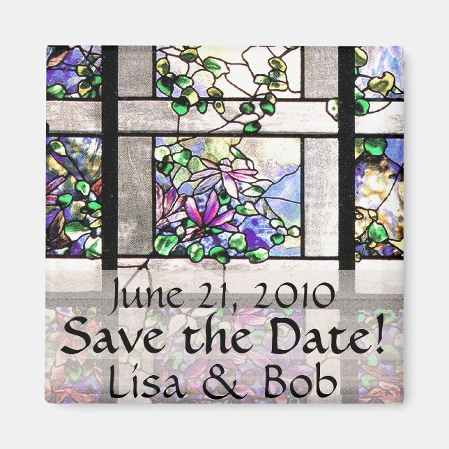 Imã Art Nouveau Tiffany Vidro Escondido Floral (Frente)