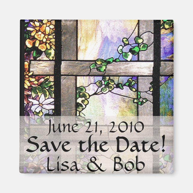 Imã Art Nouveau Tiffany Vidro Escondido Floral (Frente)