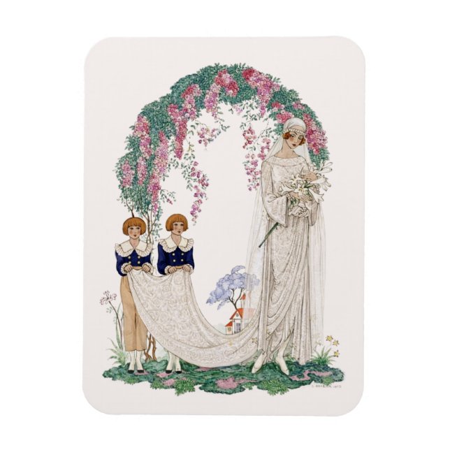 Ímã Art Nouveau Wedding Illustration – Vintage Bridal  (Vertical)