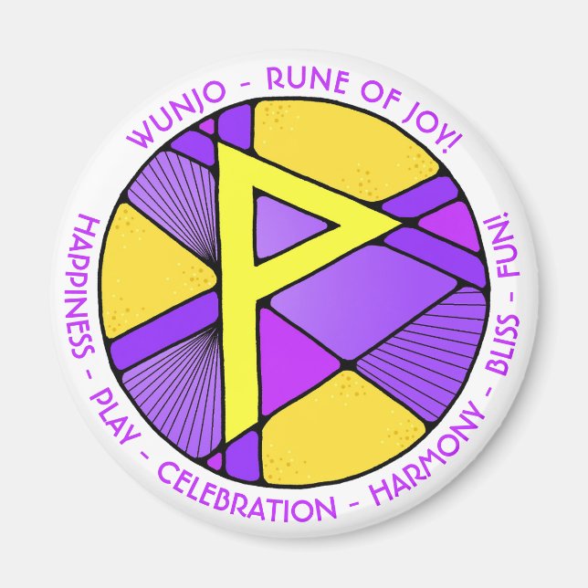 Imã Art Nouveau Wunjo Rune Magnet - JOY! (Frente)