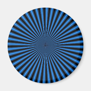 Imã Arte abstracta listrada Funky azul e preta
