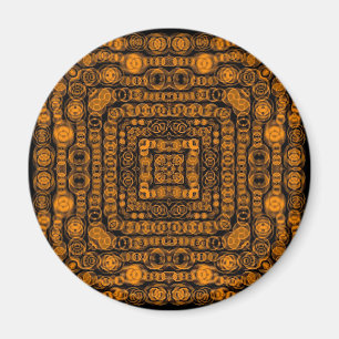 Imã Arte abstracta retro Dourado dos quadrados do art