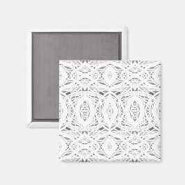 Imã Arte Abstrata Acrílica Cinza Branco Prismática
