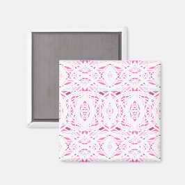 Imã Arte Abstrata Acrílica Rosa Branco Prismática