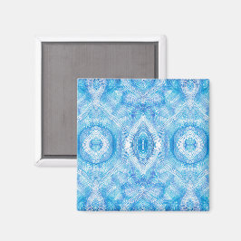 Imã Arte Abstrata Aquarela Azul Claro Fé
