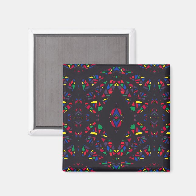 Imã Arte Abstrata de Guache Arco-íris Espectroscópico (Front/Back)