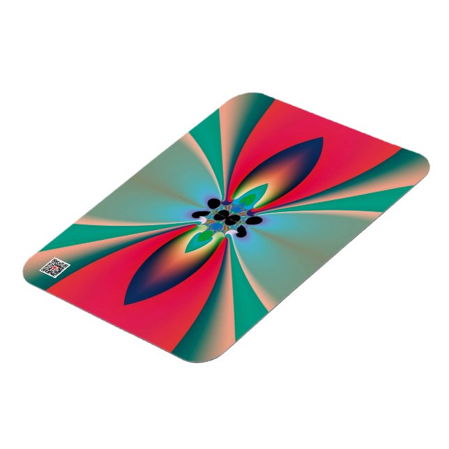 Ímã Arte abstrata de simetria de espelho coral turques (Left Side)