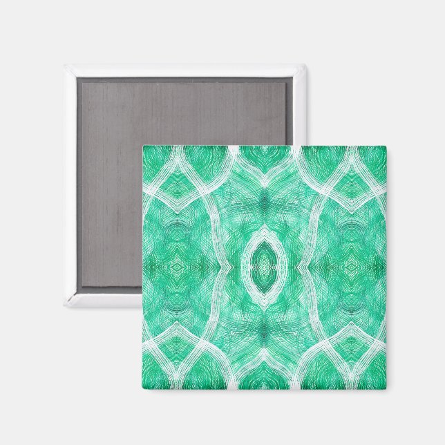 Imã Arte Abstrata em Aquarela Luz Verde (Front/Back)