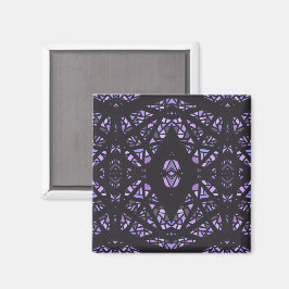 Imã Arte Abstrata em Gouache Roxo Preto Espectroscópic