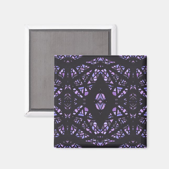 Imã Arte Abstrata em Gouache Roxo Preto Espectroscópic (Front/Back)