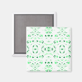 Imã Arte Abstrata em Gouache Verde Branco Firebrand