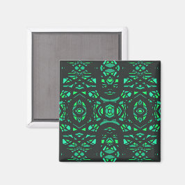 Imã Arte Abstrata em Gouache Verde Preto Firebrand