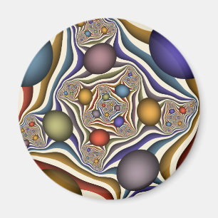 Imã Arte abstrata fractal moderna colorida voadora
