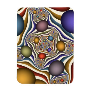 Ímã Arte abstrata fractal moderna colorida voadora