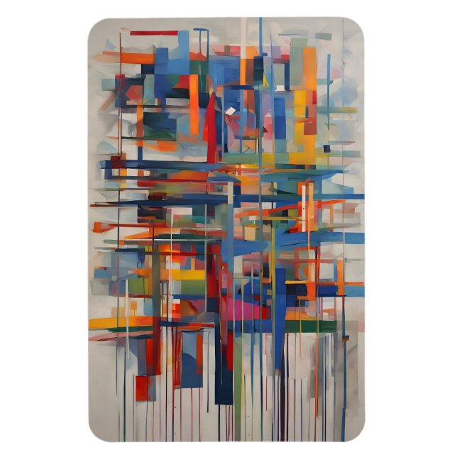 Ímã Arte Abstrata Geométrica Moderna (Vertical)