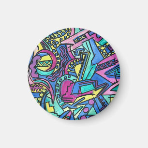 Imã Arte abstrata pintada à mão Casa Mia
