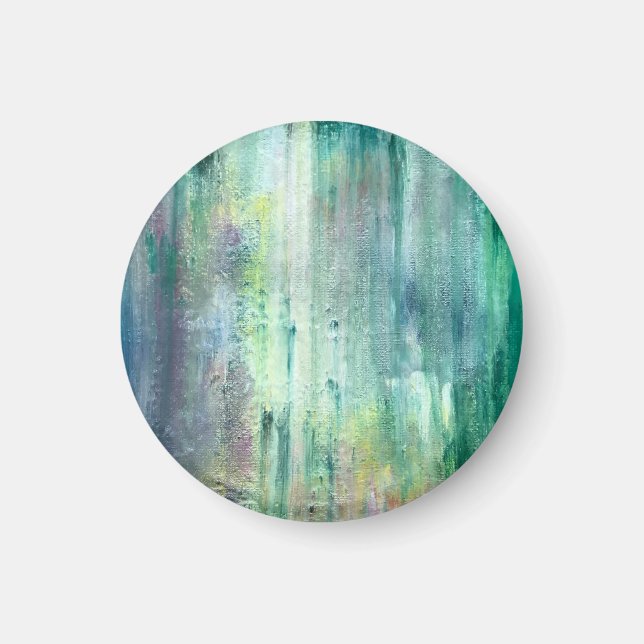 Imã Arte abstrata pintada à mão com musgo (Frente)