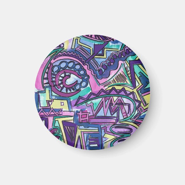 Imã Arte abstrata pintada à mão - Livre Arbítrio (Frente)